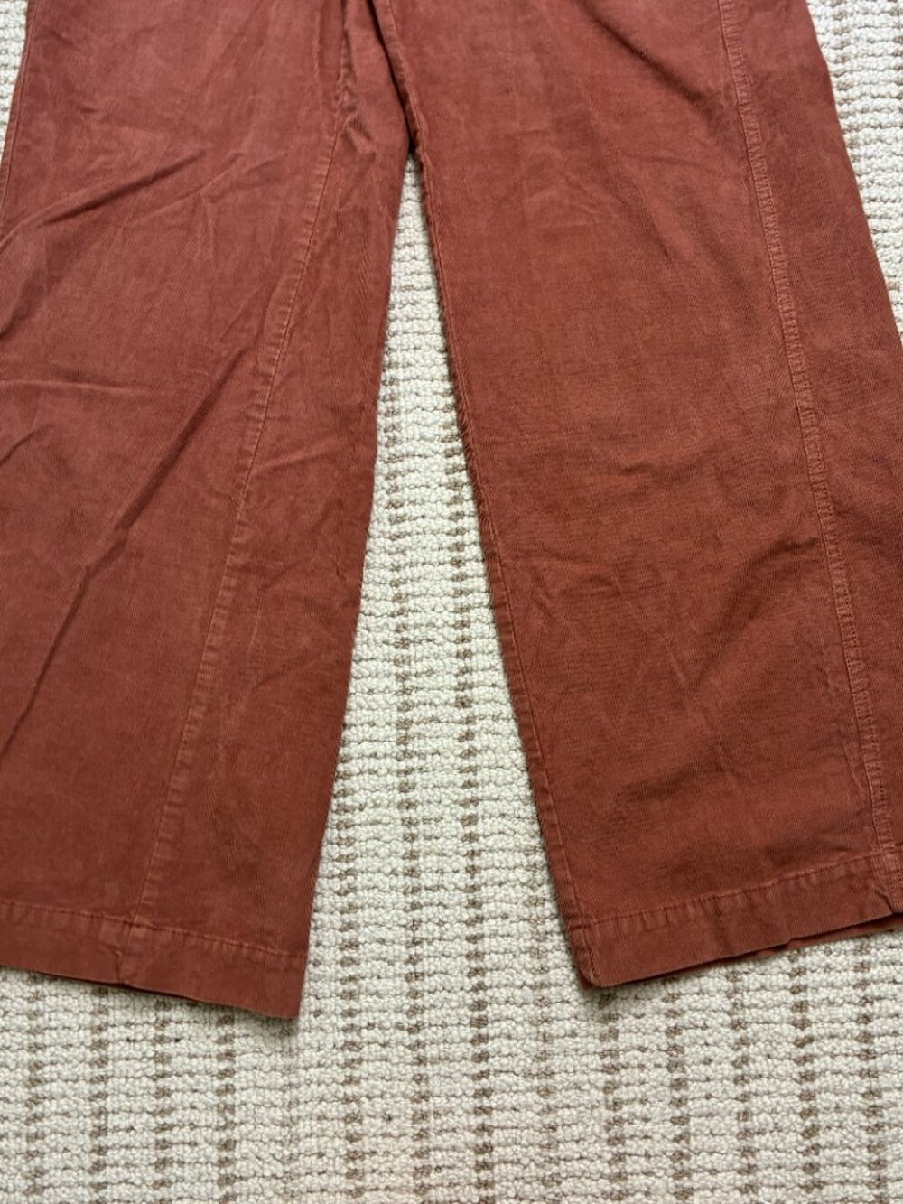 Pilcro Corduroy Flare Pants Pink Salmon High Rise Wide Leg Womens 28x32 - Picture 3 of 7
